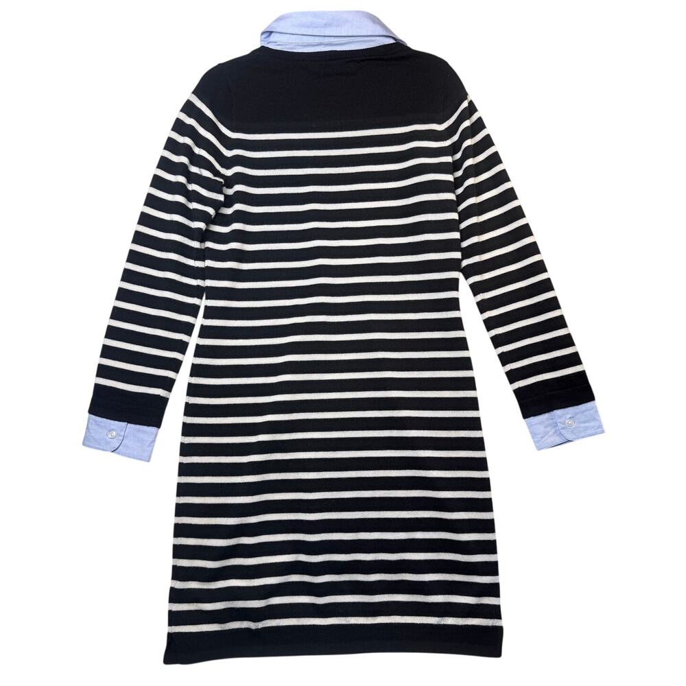Cynthia Rowley 100% Extra Fine Merino Wool Sweater Dress Sz M Preppy Academia - Picture 3 of 10